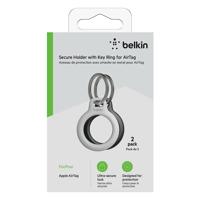 Custodia Belkin per AirTag con Anello Portachiavi - Protezione Antigraffio - Con