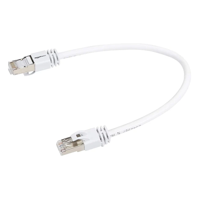 Amazon Basics Highspeed-Patchkabel RJ45 Cat7 Gigabit-Ethernet weiß 0,3m 5 Stück