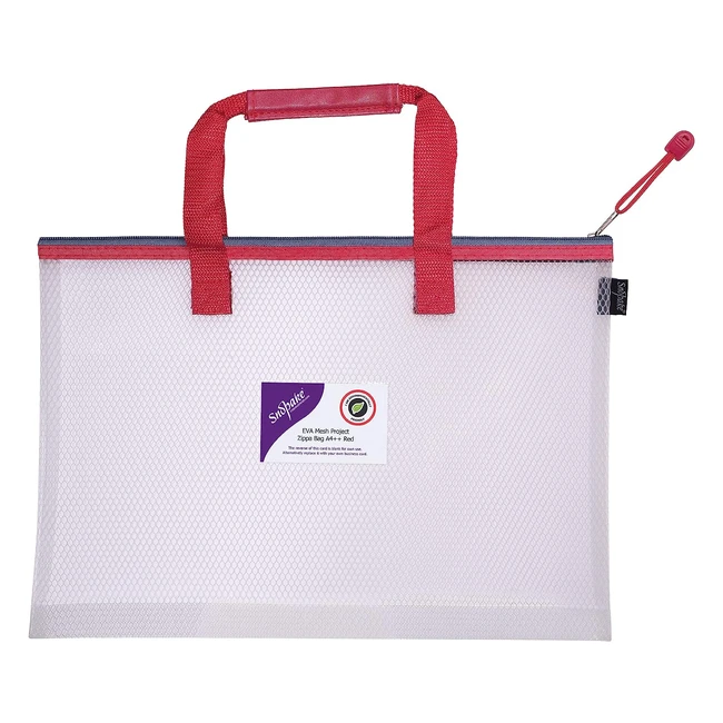 Snopake A4 High Capacity EVA Mesh Projectbook Bag - Clear/Red