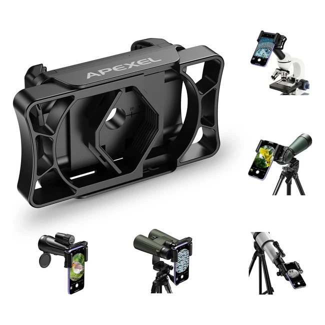 Adaptador Móvil Telescopio Apexel | Compatible con Prismáticos, Monoculares y Microscopios | Fácil Operación