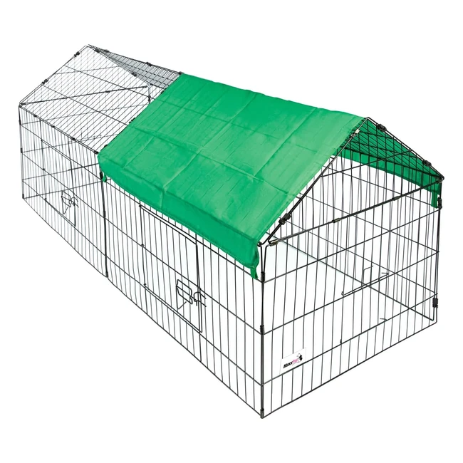 Enclos lapin extérieur Maxxpet, toit amovible, protection UV, 180 x 75 cm