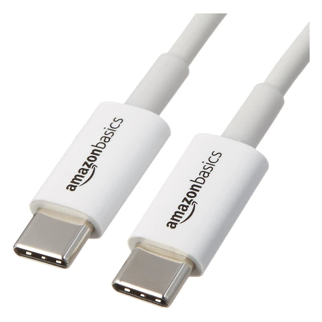 Amazon Basics USB Typ C auf USB Typ C Verbindungskabel, USB 2.0, 1,8 m, Weiß