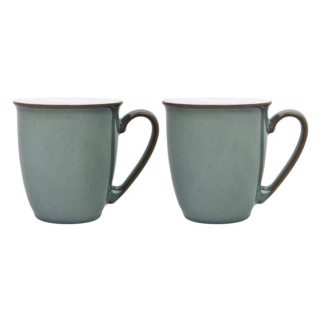 Denby Regency Green 2 Piece Coffee Beakermug Set - High Quality, Dishwasher Safe