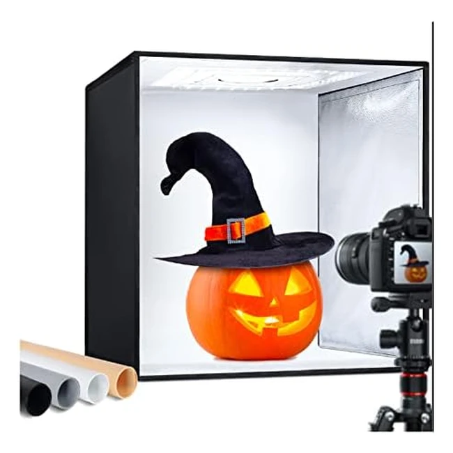 50x50x50cm Light Box Photography Studio - Portable Tent 50W 5500K - 4 Backdrops 