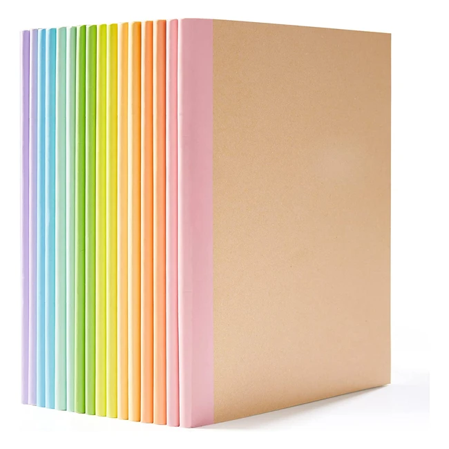 16 Pack Kraft Notebooks A5 FEELA 60 Pages Lined Notepad Journal Bulk Soft Brown Cover