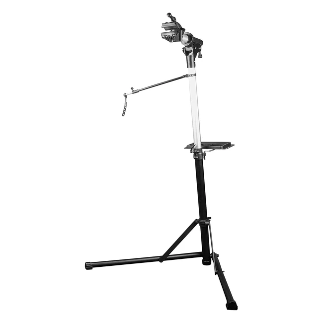 Eufab 16421 - Supporto Bicicletta Elettrica, Asta Regolabile, Morsetto per Telaio, Ripiano Utensili, Max 30kg