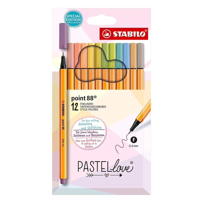 Fineliner Stabilo Point 88 Pastellove Set - 12er Pack, 12 Farben
