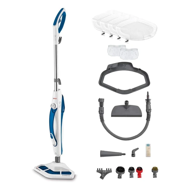 Polti Vaporetto SV460_Double Dampfbesen - 999% Viren- und Bakterienbeseitigung - Tragbarer Dampfreiniger - 17 Zubehörteile