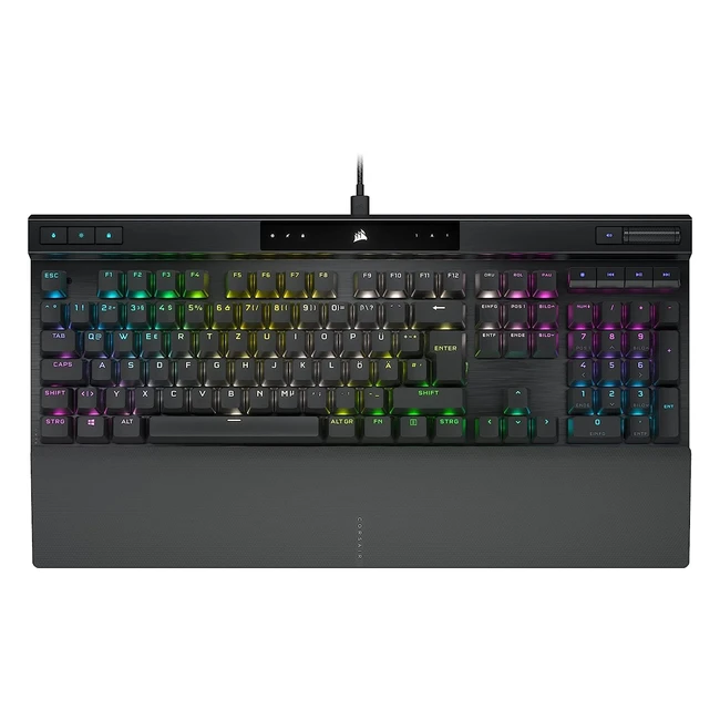 Corsair K70 Pro RGB Optischmechanische Gamingtastatur - Lineare OPX-Tastenschalter - PBT Doubleshottastenkappen - Hyperpolling mit 8000 Hz - DE Layout QWERTZ - Schwarz
