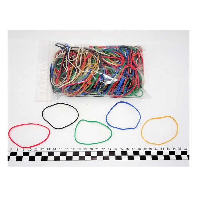 Progom Rubber Bands 80mm x 17mm - Mixed Colors - 200 Pieces