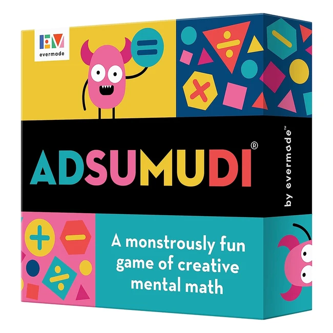 Jeu de mathématiques Adsumudi - Intelligent et amusant - Pratique multiplication, addition et soustraction - Enfants 8-12 ans