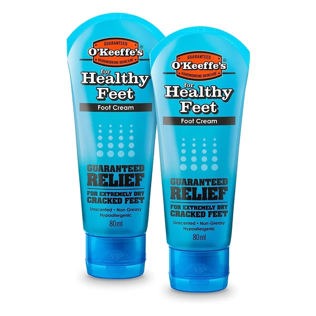O'Keeffe's Healthy Feet 80ml 2 Pack - Hydrates & Relieves Dry Cracked Feet