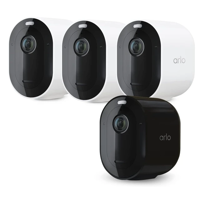 Arlo Pro 5 Security Camera Outdoor 2K HDR 4 Cam Kit - White/Black - Wireless CCTV