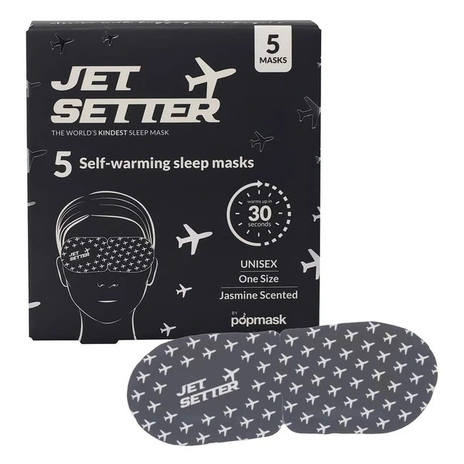 Popband Mask Jet Setter Scented Self Heating Eye Mask - Warms in 30s - Lasts 20mins - Pack of 5