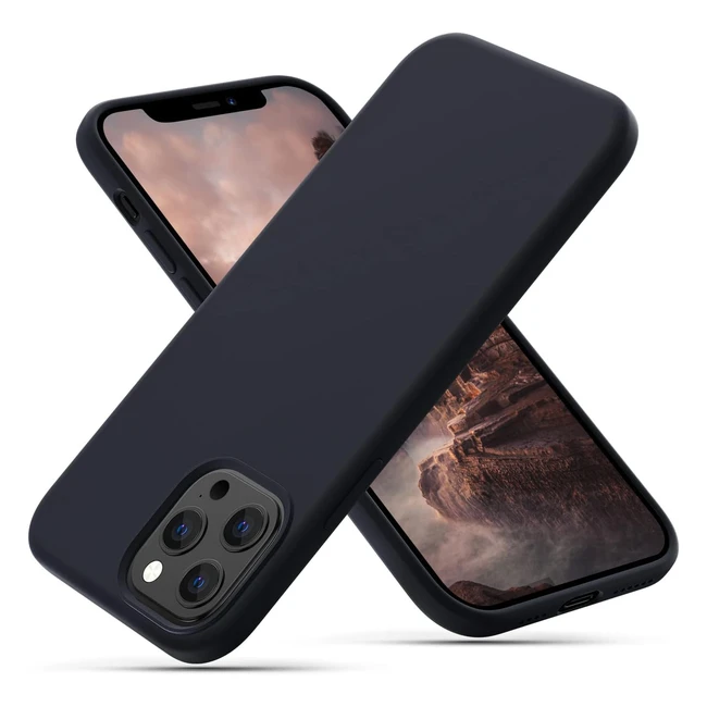 Coque iPhone 12 Pro Max en silicone liquide - Protection complète - Toucher soyeux - Antichocs et antirayures - Noir