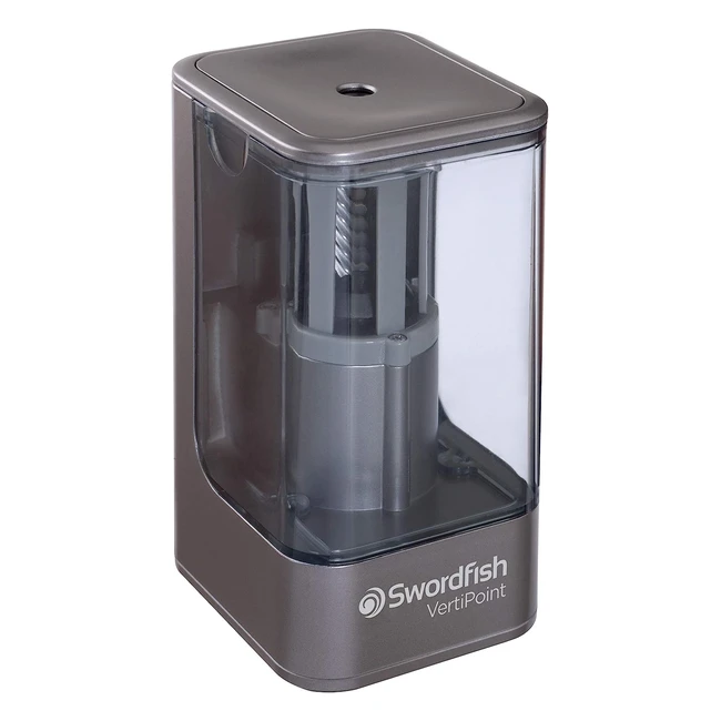 Swordfish Vertipoint Electric Pencil Sharpener - Fast Auto Stop Replaceable Bl