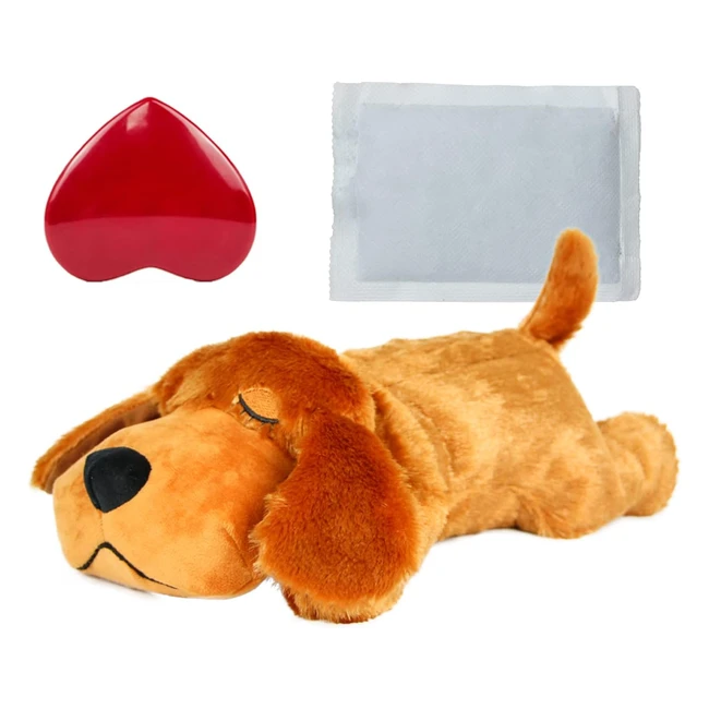 Ifoyo Puppy Heartbeat Stuffed Toy - Calming Aid for Pet Anxiety Relief - Brown
