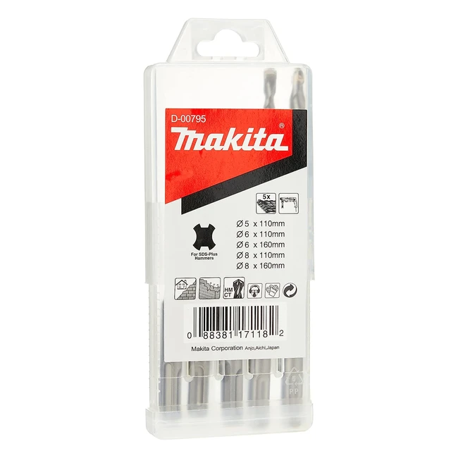 Ensemble de 5 forets pour maonnerie Makita D00795SET SDSPlus Standmak 5x110 6x
