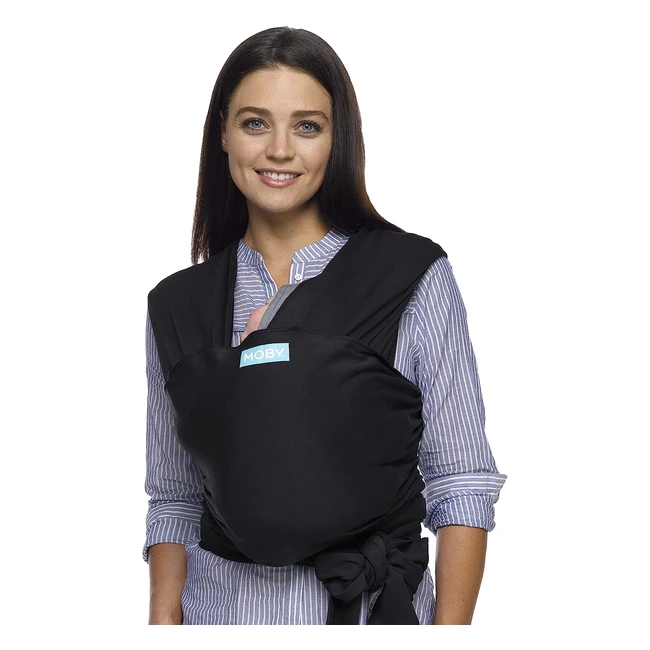 Moby Wrap Baby Carrier Evolution - Keeps Baby Safe & Secure - Adjustable for All Body Types - Perfect for Mom & Dad - Black