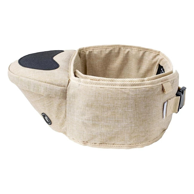 Hippychick Hipseat Baby Carrier - Lightweight & Adjustable - Back Supporting Waist Stool - 6-36 Months - Denim Oatmeal