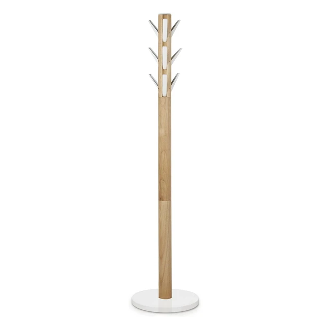 Umbra Flapper Garderobenständer mit 9 klappbaren Aluminiumhaken für Flure und Büros, Holz Schwarz Walnussbraun