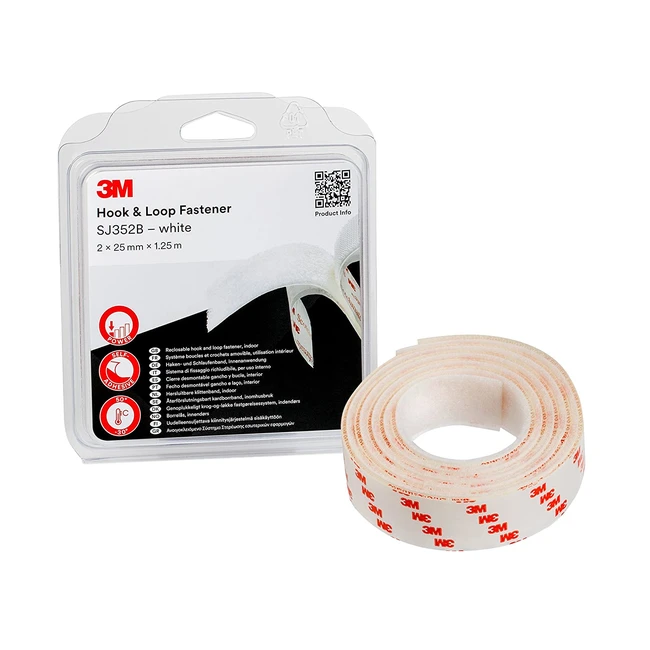 3M Dual Lock Flexibles Verschlussband, SJ352BWT, Weiß, 2 x 125 m x 25 mm