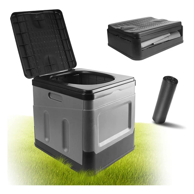 Sturme Camping Toilet - Portable, Foldable, with 10 Bio Toilet Bags - Ideal for Hiking