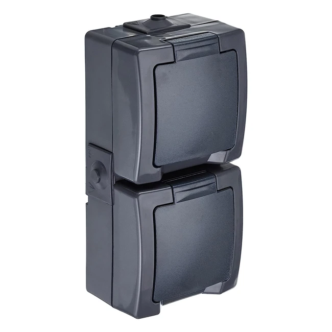 Kopp 136915009 Nautic 2 Enchufes Protección de Contacto Superficie con Tapa para Ambientes Húmedos