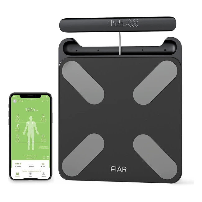 Bilancia Pesapersone Digitale Professionale FIAR - Misurazione precisa di Peso, BMI, Massa Muscolare e Grassa