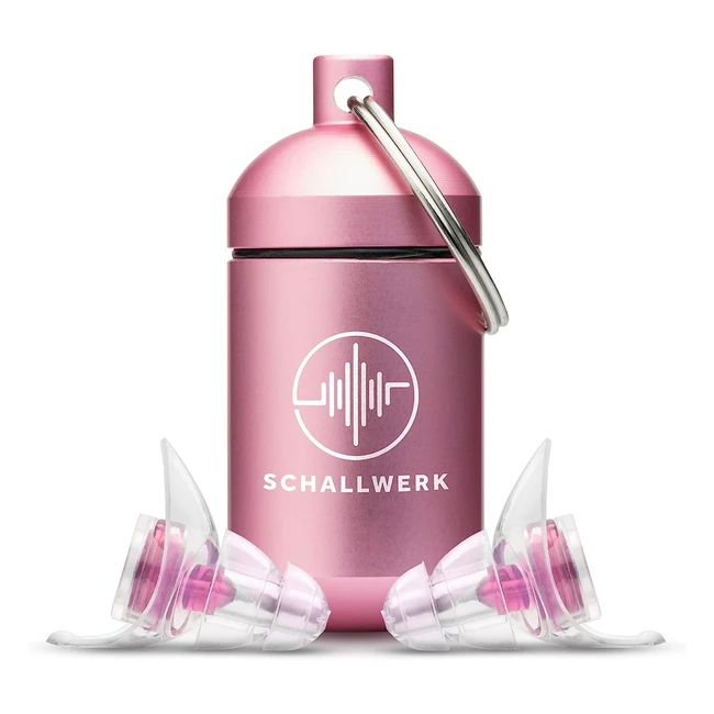 Bouchons d'oreille pour femmes Schallwerk - Atténuation du bruit et maintien de la qualité du son - Idéal pour la musique, les festivals, le travail et les études