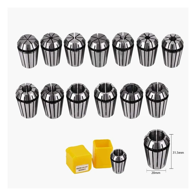 Ensemble de 13pcs ER20 113mm - Serrages Ressort Mandrin Pince CNC Outil Machine Fraisage Gravure