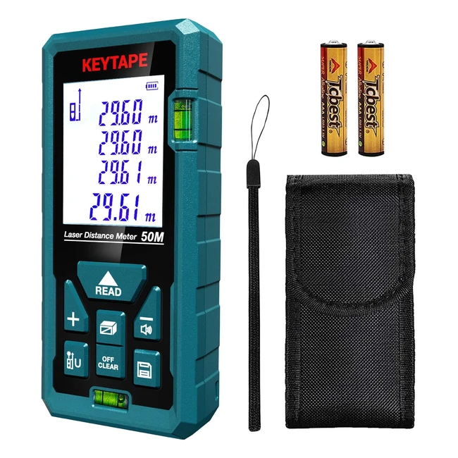 Telemetro Laser DT50 - Misurazione Distanza, Display LCD Retroilluminato, Portatile