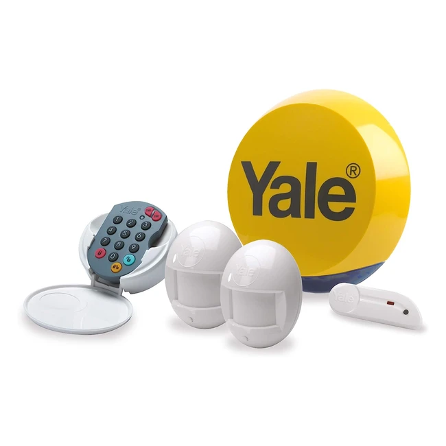 Yale HSA Essentials Alarm Kit - Battery Powered - 5 Piece Kit - Self Monitored - No Contract - Wireless - PIR Movement Sensors - Door/Window Sensor - External Siren - Keypad
