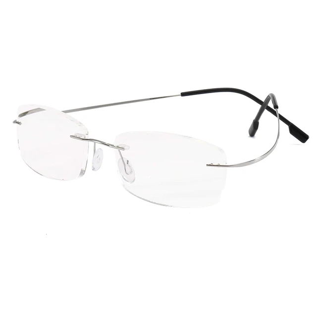 Kokobin Occhiali da Lettura Senza Montatura in Titanio Superleggero - Argento