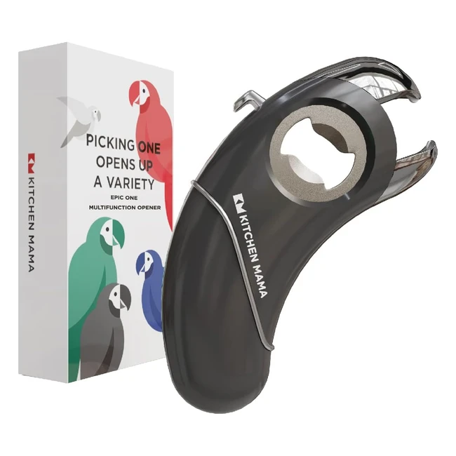 Apribottiglie multifunzione Kitchen Mama Epic One - Apre bottiglie con tappi a vite e a corona - Ergonomico per mani con artrite