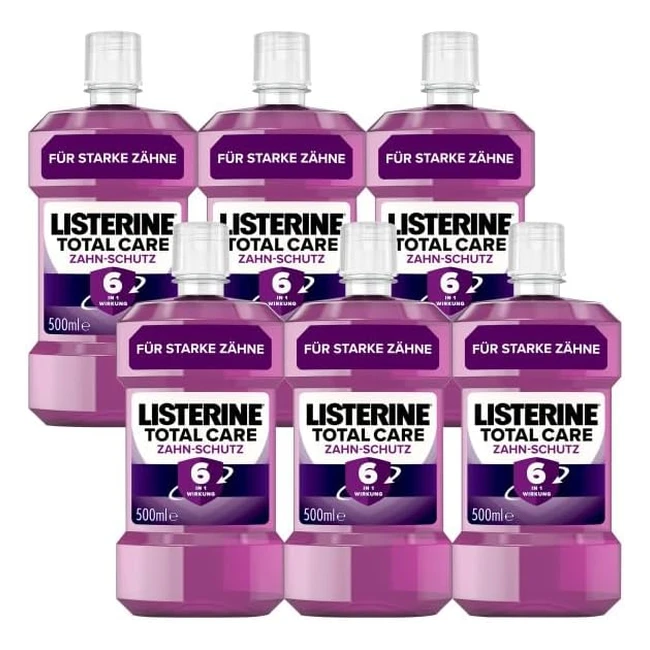 Listerine Total Care Dental Protection 6 x 500 ml - Schutz vor Karies mit 6-in-1 Wirkung