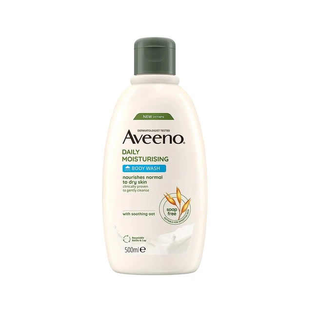 Aveeno Badegel Tagesreiniger, leicht duftend, mit natürlicher Haferflockenformel, für trockene und/oder empfindliche Haut, 500ml