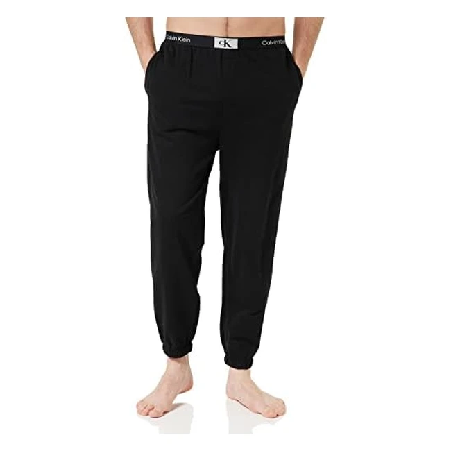 Calvin Klein Herren Jogginghose lang, schwarz, XL, Baumwolle, Modell 000nm2393e