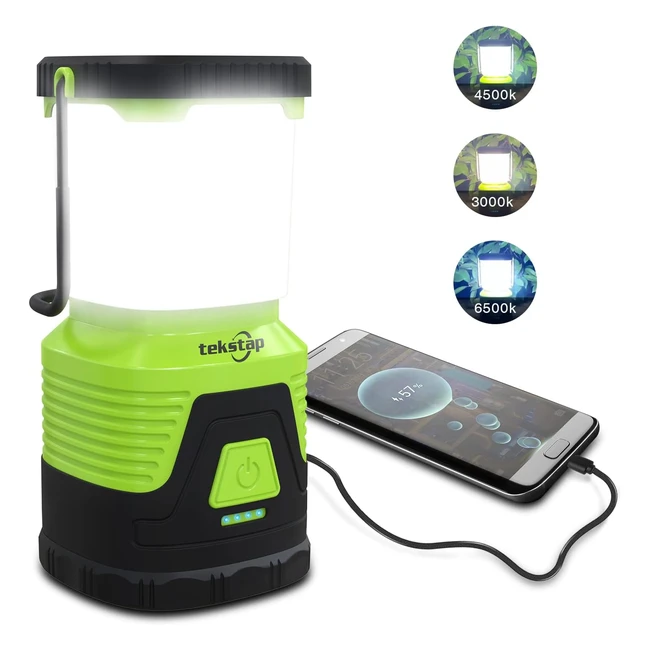 TEKSTAP LED Campinglampe tragbar 1000lm Camping Laternen 4 Beleuchtungsmodus 440