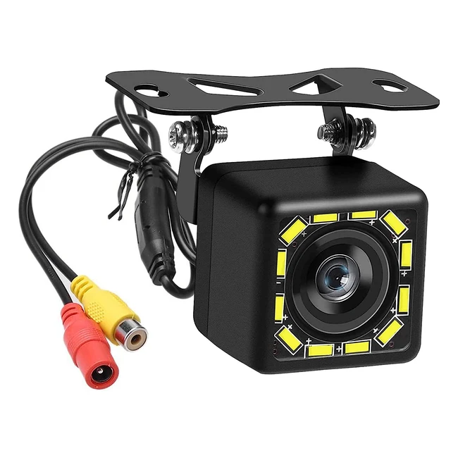 DIYarts 12V Car Reversing Camera - HD CCD 170 Wide Angle 12 LED Night Vision