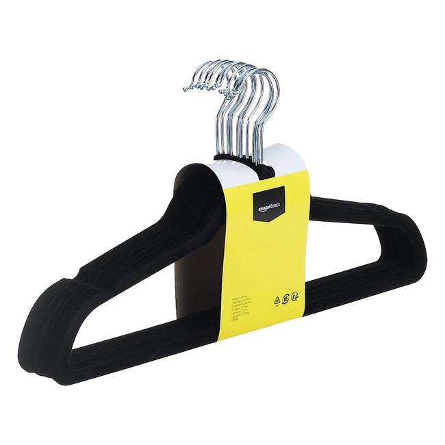 Gruccia in Velluto Nero 50 Pezzi - Amazon Basics