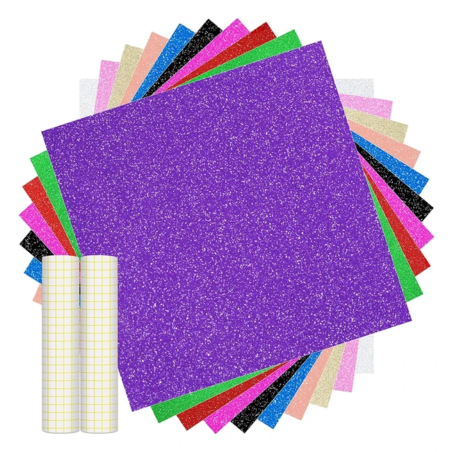 Vinyl Frog Glitter Adhesive Vinyl Pack - 10 Assorted Colors - Craft Sparkling Vinyl Sticker