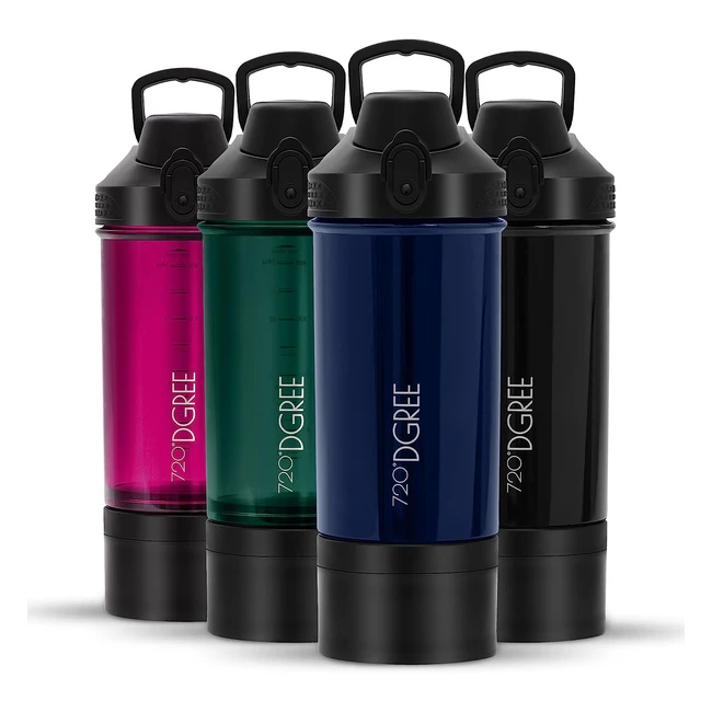 UberShaker 720dgree Fitness Shaker 550ml - Sin fugas sin BPA - Ideal para batid