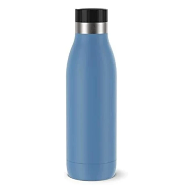 Tefal Bludrop Water Bottle - Reusable Stainless Steel Bottle - Hot & Cold Drinks - Dishwasher Safe - Leakproof - 0.5L - Blue
