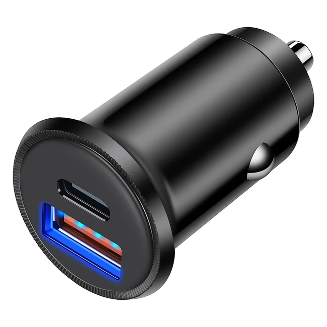 Caricabatterie auto Creapico 38W con 2 porte USB-C e adattatore per accendisigari - Compatibile con iPhone, Samsung, Xiaomi