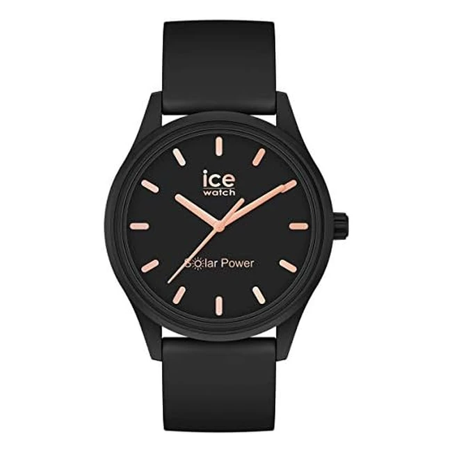 IceWatch Solar Power Black Rosegold Women's Wristwatch 018476 - Ultra Slim & Feather Light
