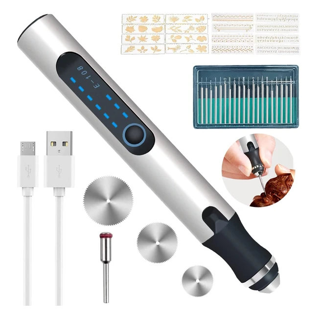 Stylo Graveur Électrique Mini Outil Graver - Vitesse Réglable - Pour Bijoux Métal Verre Pierre Plastique Bois