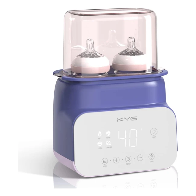 Scaldabiberon Multifunzione KYG 6 in 1 con Display LCD 83'' - Doppie Bottiglie Viola