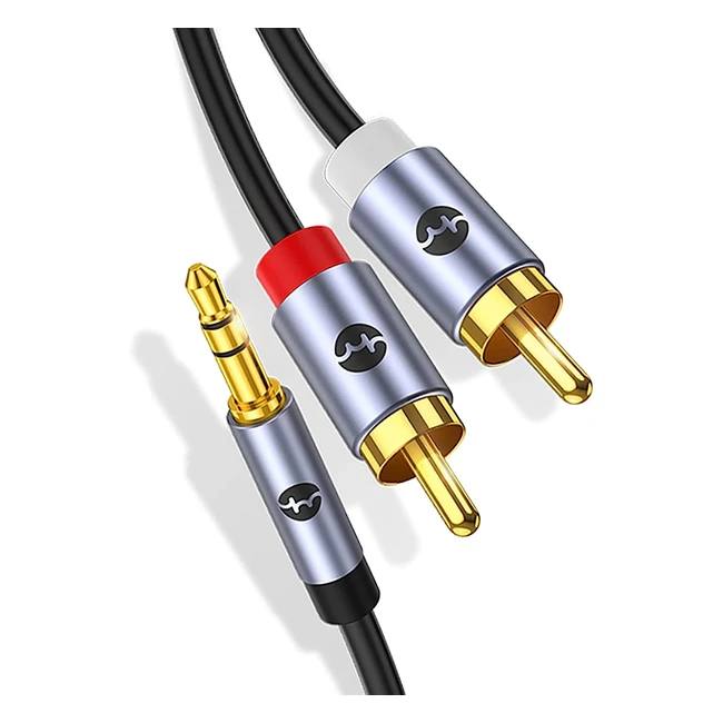 Cable de audio jack 3.5mm a 2 RCA - Sonido hifi para PC, amplificador y altavoz