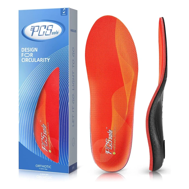 Plantilla Ortopédica PCSsole para Fascitis Plantar - Soporte del Arco del Pie - Alivio del Dolor - Hombres y Mujeres - Rojo